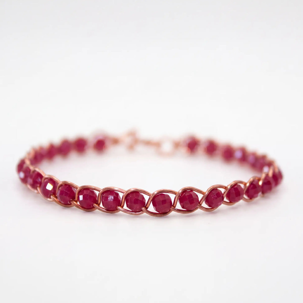Örgü Model Yakut Ruby Faset Bilezik