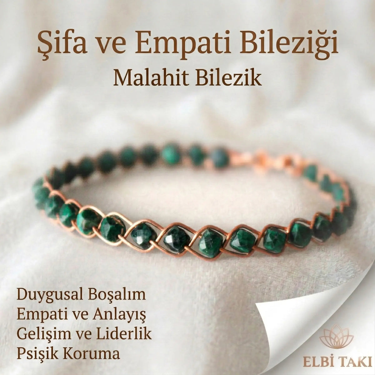 Örgü Model Malahit Küp Kesim Bilezik