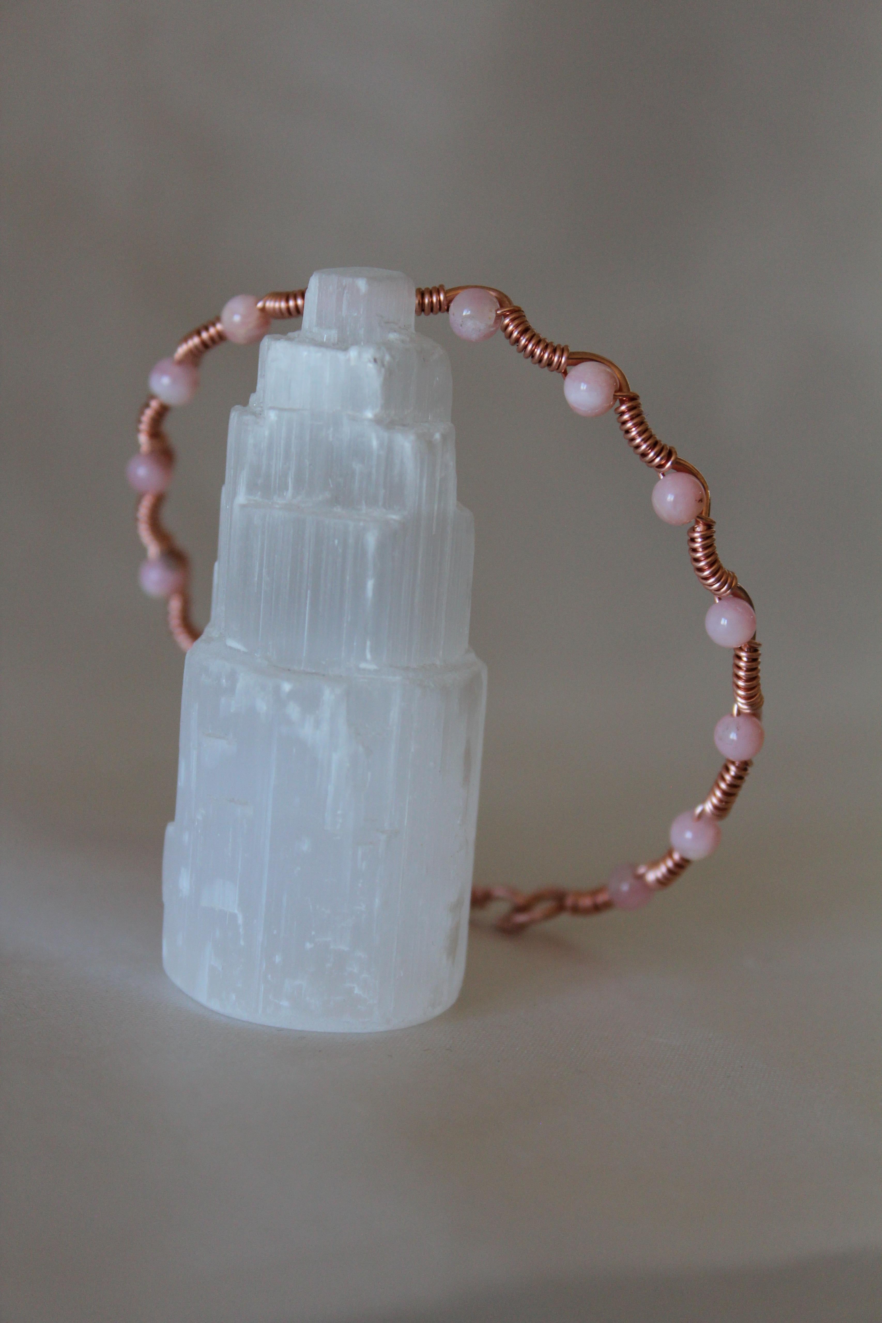 Dalga Model Pembe Opal Oval Kesim