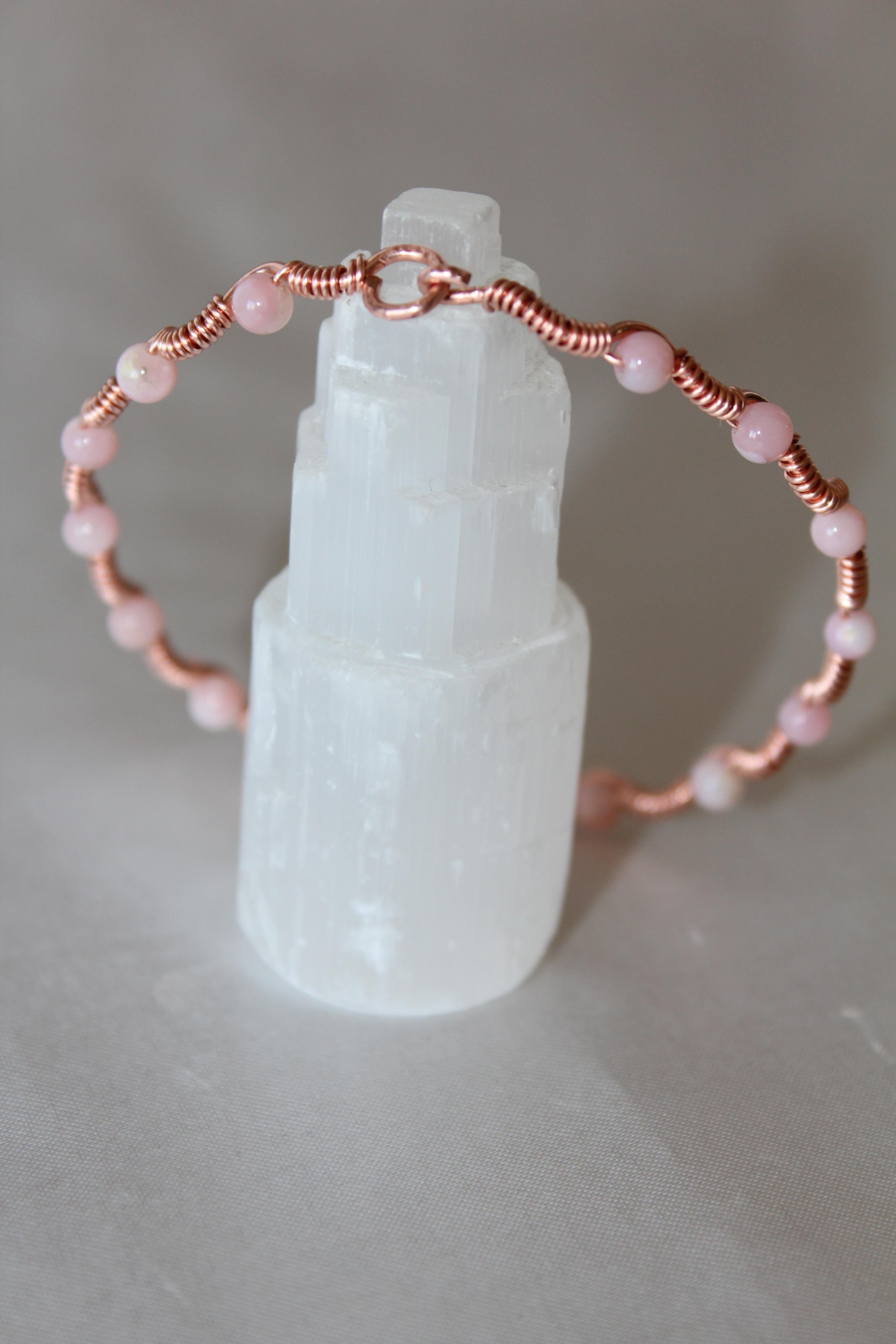 Dalga Model Pembe Opal Oval Kesim