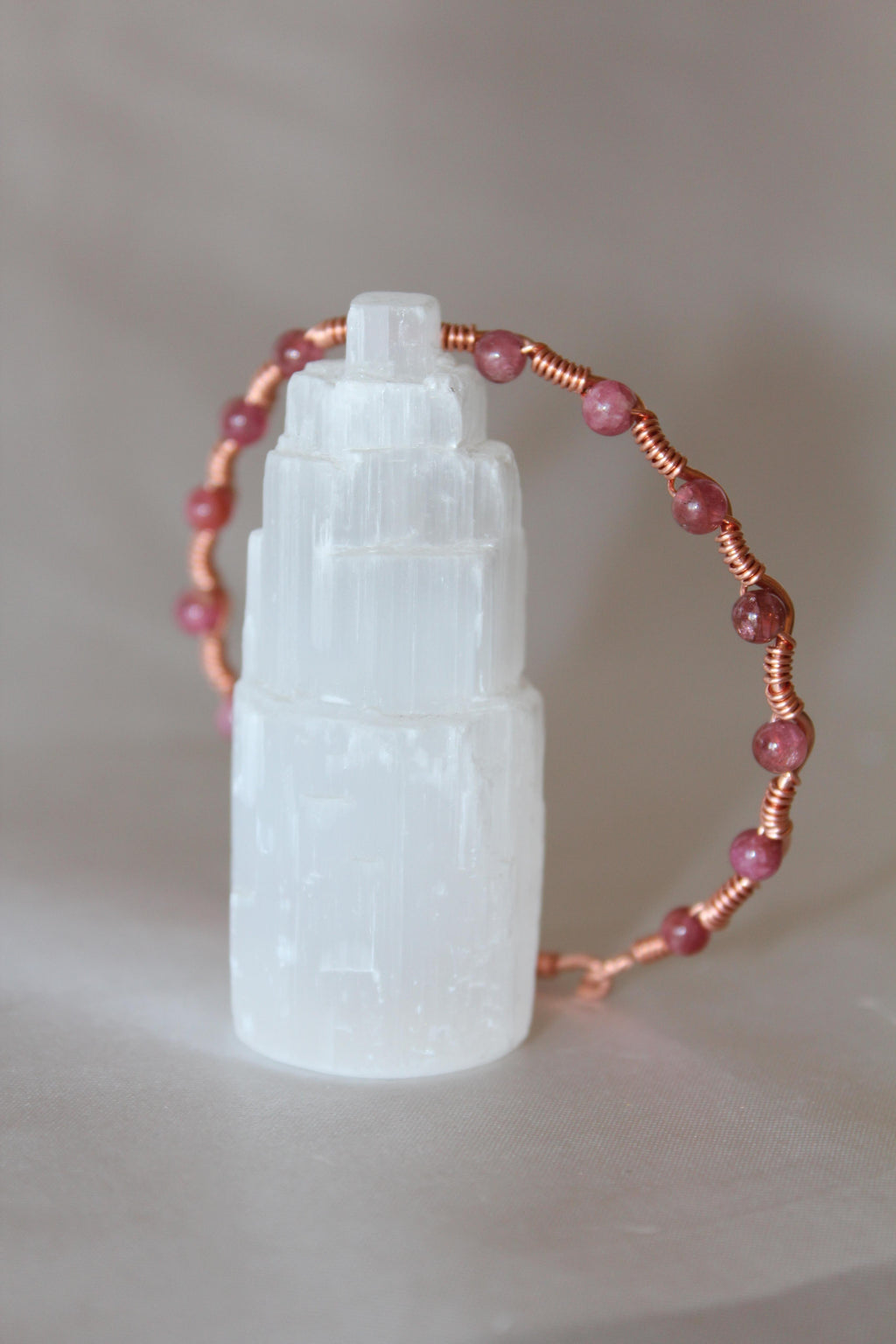 Dalga Model Pembe Turmalin Oval Kesim