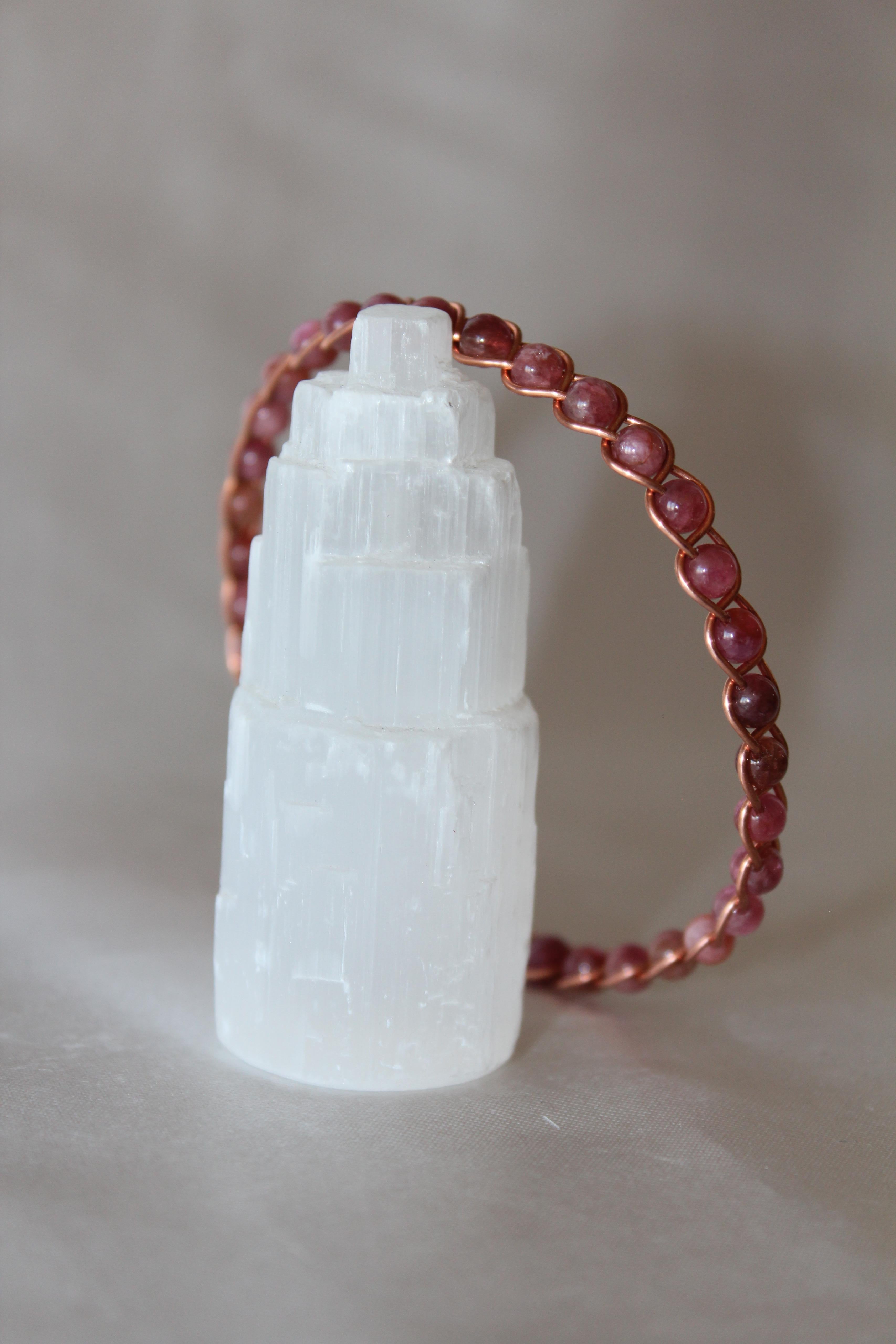 Örgü Model Pembe Turmalin Oval Kesim