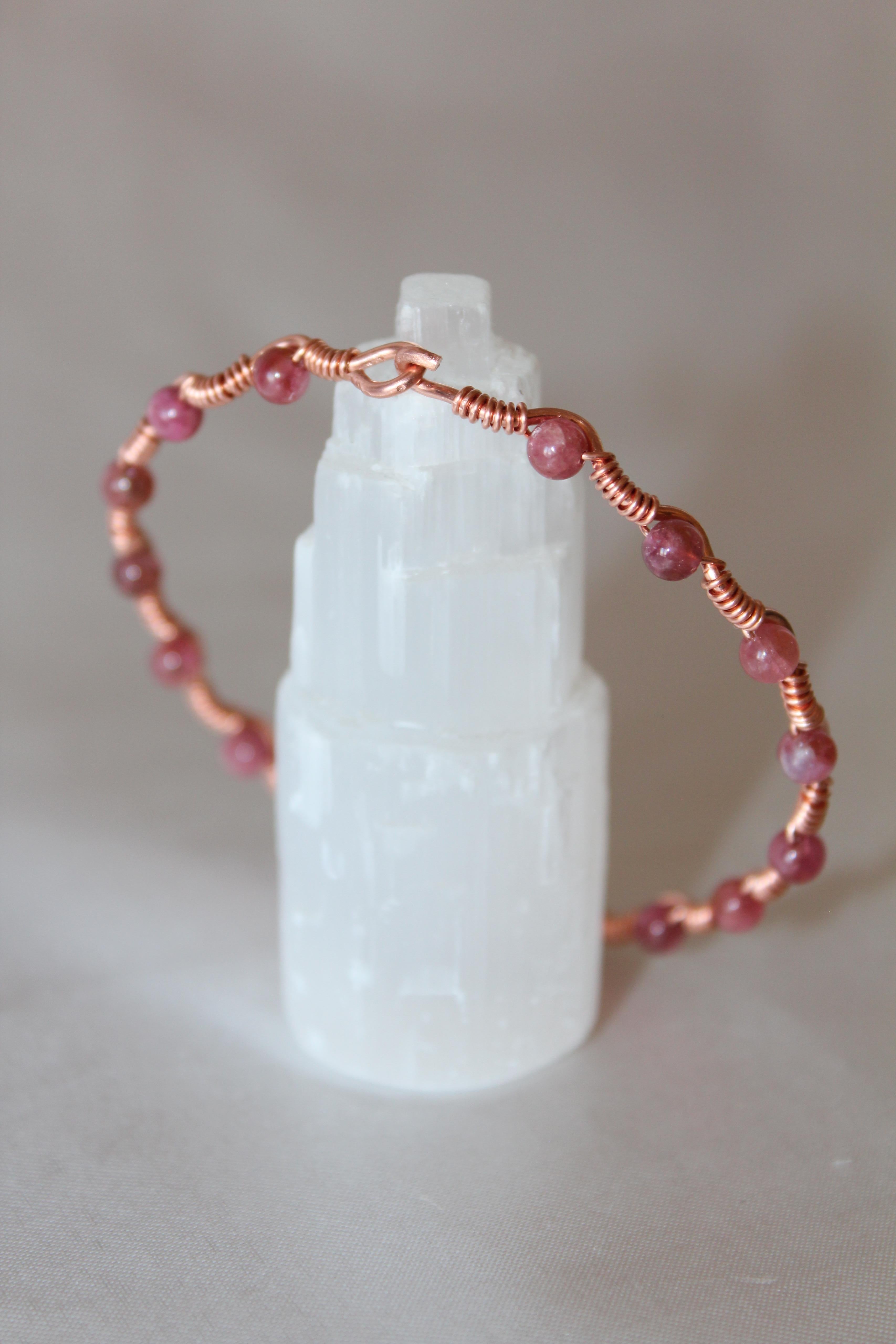 Dalga Model Pembe Turmalin Oval Kesim