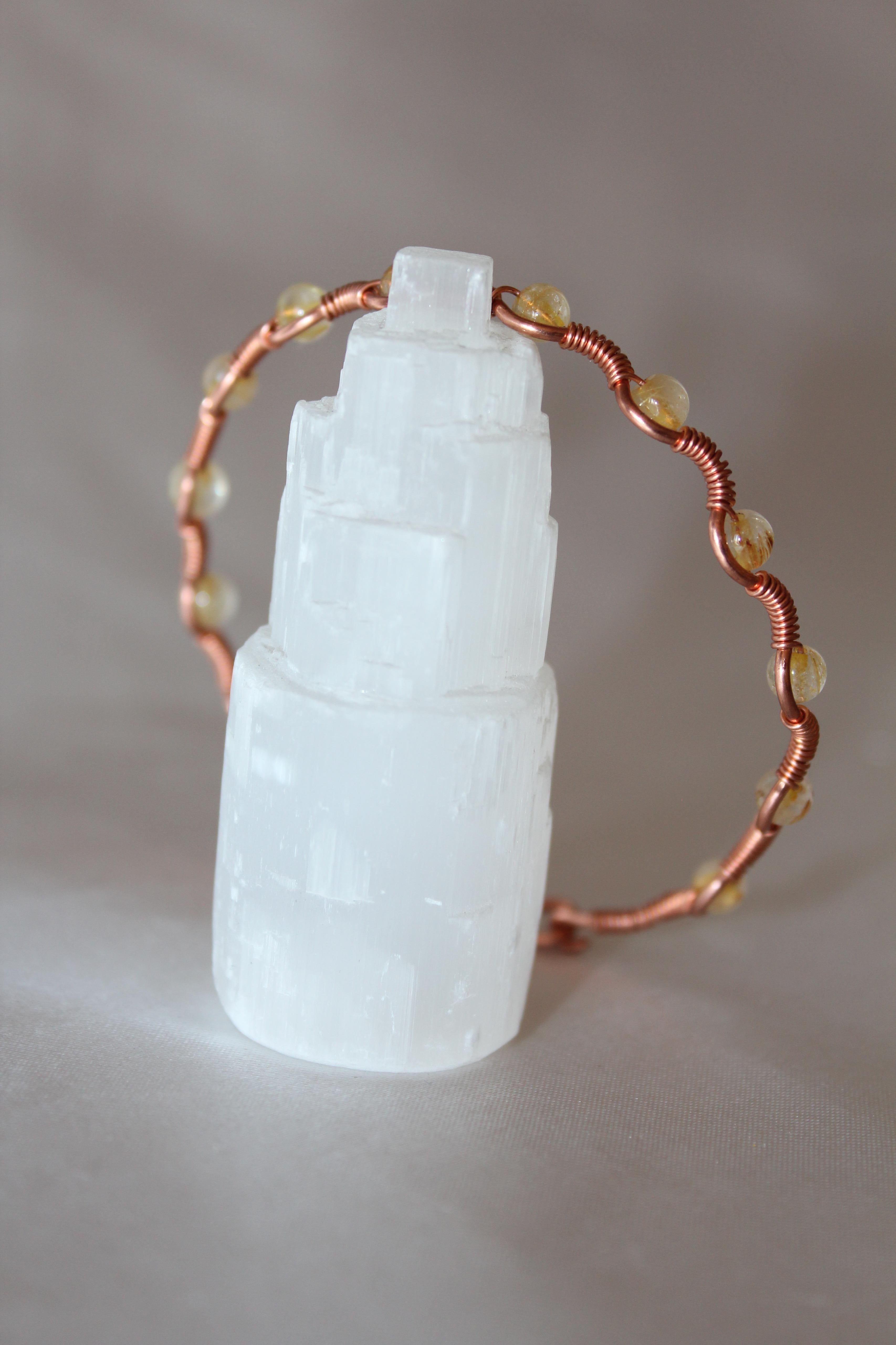 Dalga Model Sarı Rutil Kuvars Oval Kesim